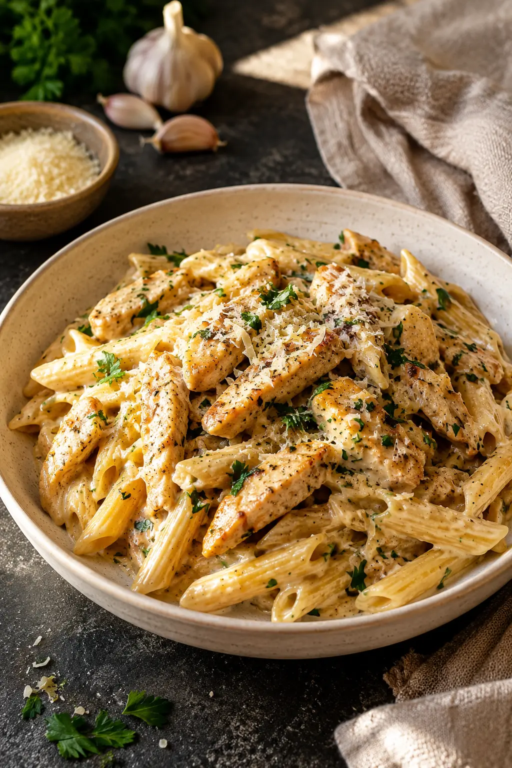 Creamy Garlic Parmesan Chicken Pasta