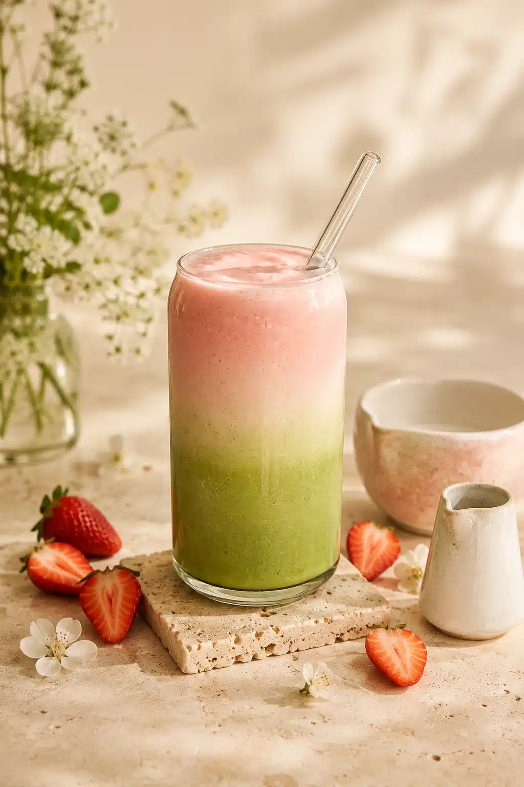 Strawberry Matcha Latte